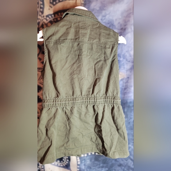 Decree sleeveless jacket vest army green jewelled vintage - Picture 5 of 7